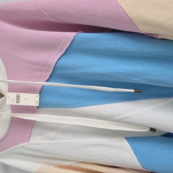 NWT Pilcro By Anthropologie Multicolor Patchwork Hoodie Sweater, Size M - Picture 8 of 10